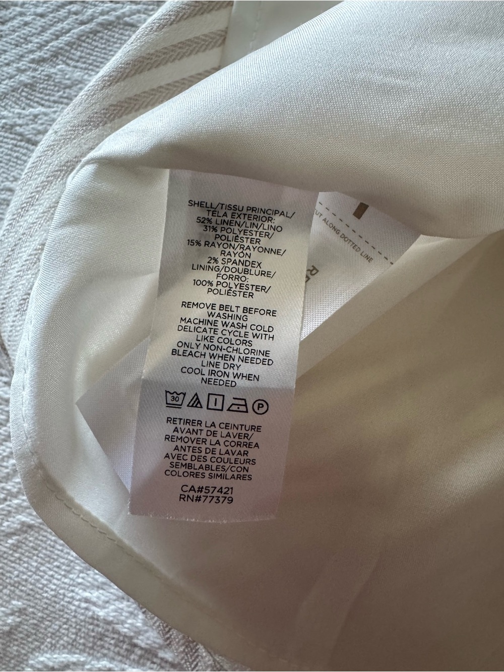 Ann Taylor Sz 6 Linen Blend Stripe Belted Midi Dress Vacation Coastal Beach - Picture 4 of 9